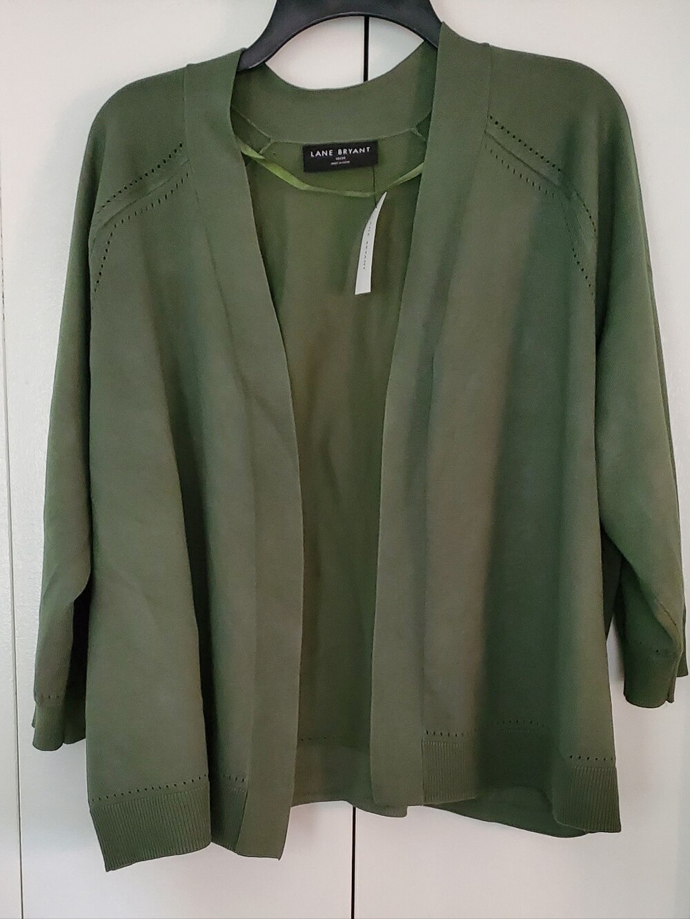 NWT Lane Bryant Olive Green Open Cardigan size 18-20